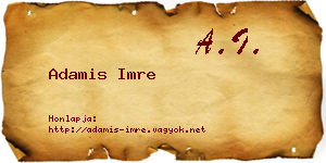 Adamis Imre névjegykártya
