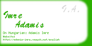 imre adamis business card